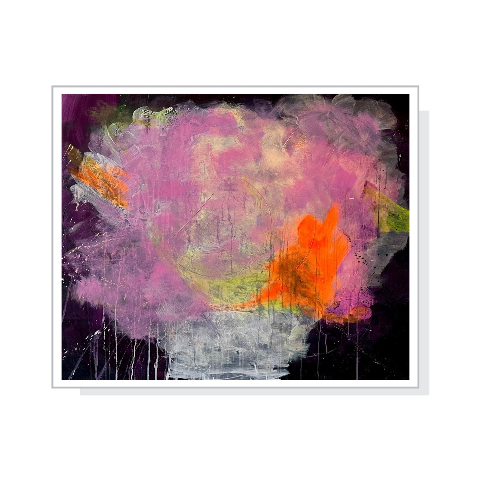 Feuer der Erinnerung – Acrylgemälde von Verônica Falcão aus der Serie Feelings (2024), 120 x 100 cm, abstrakte emotionale Kunst