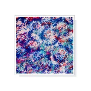 Simple Blue – Acrylgemälde von Verônica Falcão aus der Serie Feelings, 2019, 100 x 100 cm, abstrakte emotionale Kunst in Blau