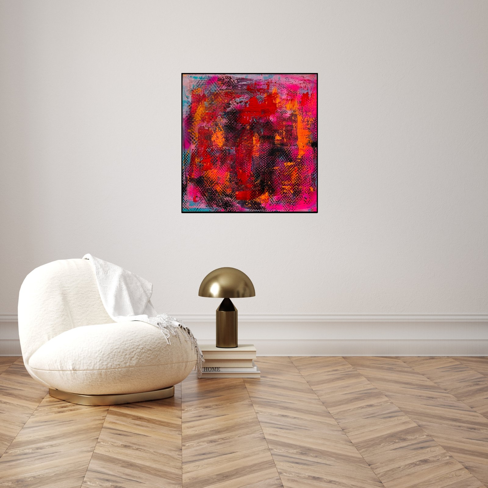 Galerie - Pinke Welle Feuerschimmer - Acryl und Lack auf Leinwand