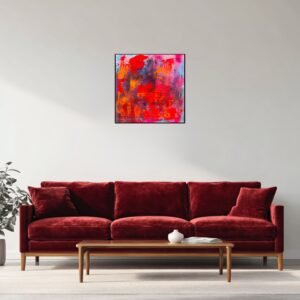 Galerie -Pinke Welle Glutspuren - Acryl und Lack auf Leinwand (50x50 cm) - Verônica Falcão