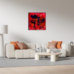 Pinke Welle Nachtflamme - Acryl und Lack auf Leinwand (50x50 cm) - Verônica Falcão 2